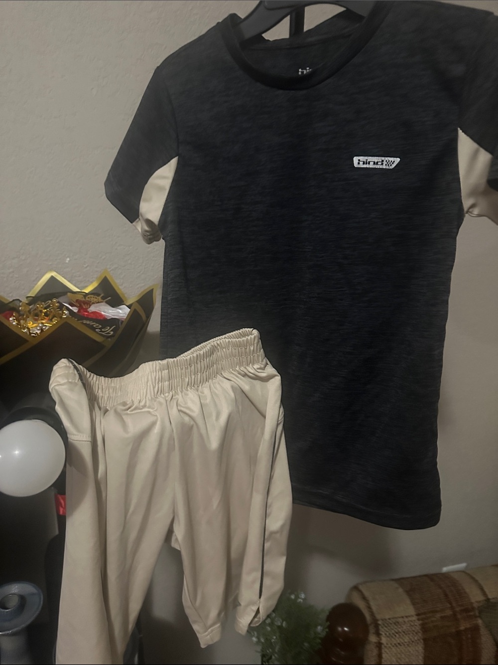 Hind Black & Cream Colorblock Kids Shorts Set